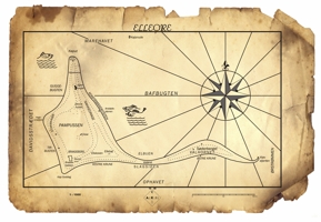 1946 AKI map on treasure map background